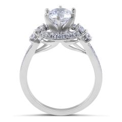 Halo Diamond Engagement Ring with Six Prongs setting - Diamond Engagement rings