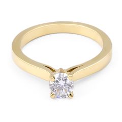 Solitaire Diamond Engagement Ring in 18 Karat White Gold - Engagement rings 