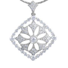 18 Karat white gold Vintage diamond pendant