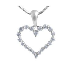 18 Karat white gold Diamond Heart Pendant 