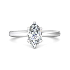 Marquise Cut Solitaire 6 claw setting Diamond Engagement Ring In a Plain Band -Platinum