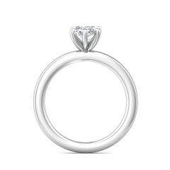Marquise Cut Solitaire 6 claw setting Diamond Engagement Ring In a Plain Band -18K White