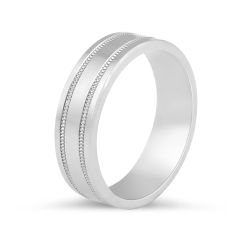 Gents Wedding Band with double Milgrain feature.