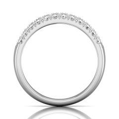 Two-Row French Pavé Diamond Eternity Ring Comfort Fit In 18K White Gold 