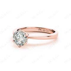 DG & Co. Signature Diamond Engagement Ring With a Six Claw Setting in 18K Rose