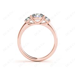 Trilogy Cross Over Four Claw Round Cut Diamond Ring Setting in 18K Rose Gold
