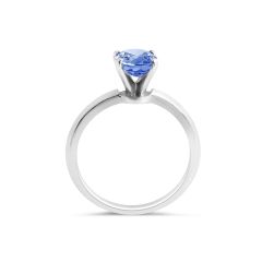 Blue Sapphire Engagement Ring in 18 Karat White Gold - Gemstone rings