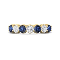 Eternity  Sapphire And Diamond Wedding Ring Share Prong Setting In 18K Yellow Gold