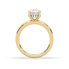 1.50CT Lab Grown Diamonds Oval cut Hidden Halo Engagement Ring set in 18K Yellow Gold 