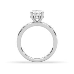 Oval Shape Hidden Halo Diamond Engagement Ring In 4 Claw Setting -Platinum