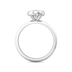  Bezel Setting Round Brilliant Cut Diamond Engagement Ring In a Plain Knife Edge Band-Platinum