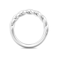 Promise Twist Plain Wedding Ring In 18K White Gold 