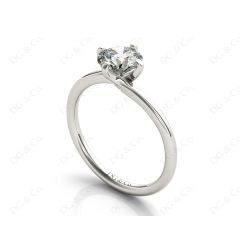 Round Cut Four Claws set Twist Diamond Ring in Platinum