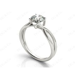 Round Cut Diamond Solitaire Ring claw set in Platinum