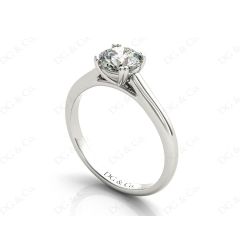 Round Cut Diamond Engagement Claw Set Solitaire Ring in Platinum