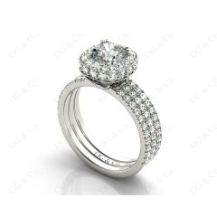 Cushion Cut Four Claw Set Diamond Engagement Ring in Platinum
