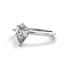 Marquise Cut Diamond Engagement Ring with Claw set centre stone in 18K White