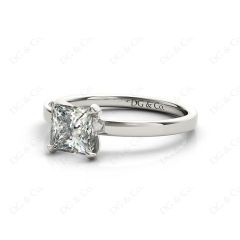 Princess Cut Classic Diamond Engagement Ring Four Caw Setting In 18K White