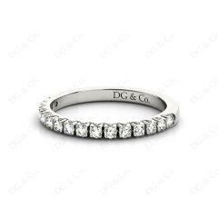 Diamond Wedding Band with Pave Setting Stones in Platinum
