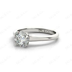 Round Cut Diamond Engagement Claw Set Solitaire Ring in Platinum