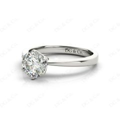DG & Co. Signature Diamond Engagement Ring With a Six Claw Setting in 18K White