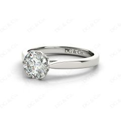 Round Cut Diamond Six Claw Solitaire Ring in Platinum