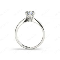 1 Carat Platinum Brilliant Cut Six Claw Set Diamond Ring On A Upswept Reverse Taper Band