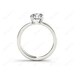 Round Brilliant Cut Diamond Engagement Ring with 4 Claw set centre stone in 18K White