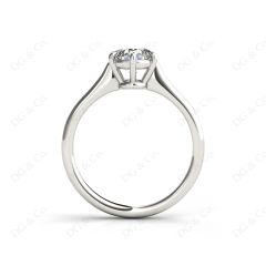 Round Cut Classic Six Claws Diamond Solitaire Ring in 18K White Gold