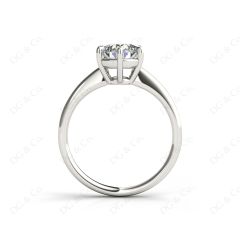 Round Cut Diamond Engagement Ring with Claw set centre stone in 18K White