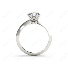 Round Cut Classic Six Claw Diamond Engagement Solitaire Ring in Platinum