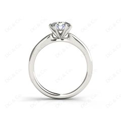 Round Cut Classic Six Claws Diamond Solitaire Ring in Platinum