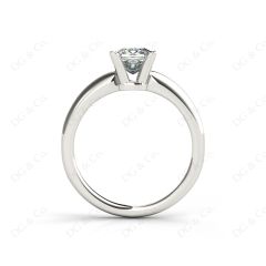 Princess Cut Classic Four Claws Diamond Solitaire Ring in Platinum