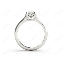 Cushion Cut Classic Four Claws Diamond Solitaire Ring in Platinum