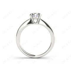 Unique Round Cut Classic Four Claws Diamond Solitaire Engagement Ring in Platinum