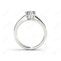 Round Cut Classic Six Claws Diamond Solitaire Ring in Platinum