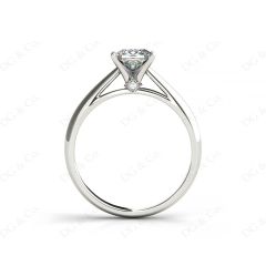 Princess Cut Four Claw Set Diamond Ring   in 18K White