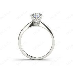 Solitaire Diamond Engagement Ring On A Upswept Reverse Taper Band 18K White Gold 