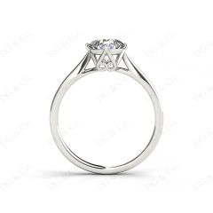 Art Deco Solitaire Round Cut Four Claw Diamond Ring In Platinum