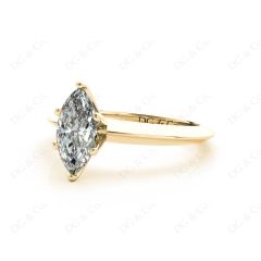 Marquise cut diamond classic engagement ring in six claw setting in 18K Yellow