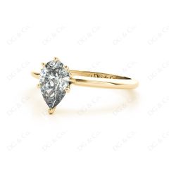 Marquise Cut Diamond Engagement Ring with Claw set centre stone in 18K Yellow