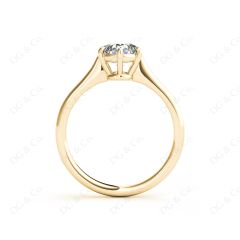 Round Cut Classic Six Claws Diamond Solitaire Ring in 18K Yellow Gold