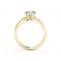 Round Cut Classic Six Claws Diamond Solitaire Ring in 18K Yellow