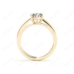 Round Cut Classic Six Claws Diamond Solitaire Ring in 18K Yellow