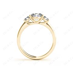 Trilogy Cross Over Four Claw Round Cut Diamond Ring Setting in 18K Yellow Gold