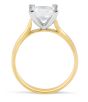 Princess Cut V Claw Setting Solitaire Diamond Engagement Ring In 18K Yellow And White Gold 