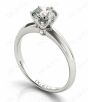 Platinum Brilliant Cut Six Claw Set Diamond Ring On A Plain Band GIA Certified 