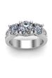 1.00CT Trilogy Diamond Ring 4 Claw Setting In 18K White Gold 