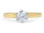 Solitaire Diamond Engagement Ring 6 Claw Tapered Plain Band  In 18K Yellow And White Gold 