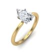 1.00CT Solitaire 5 Claw Setting Pear Shape Diamond Engagement Ring In 18K Yellow and White Gold